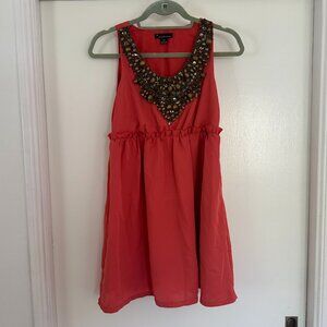 Casual Pink Beaded Dress -- S